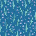 Seamless floral pattern Floral print Delicate elegant pattern with wild flowers Spring flowers Field grasses.